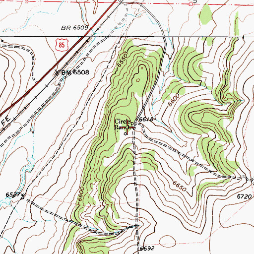 Topographic Map of Circle Ranch, NM