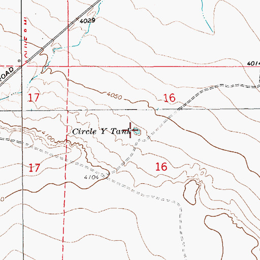 Topographic Map of Circle Y Tank, NM