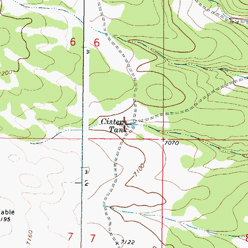 Topographic Map of Cistern Tank, NM