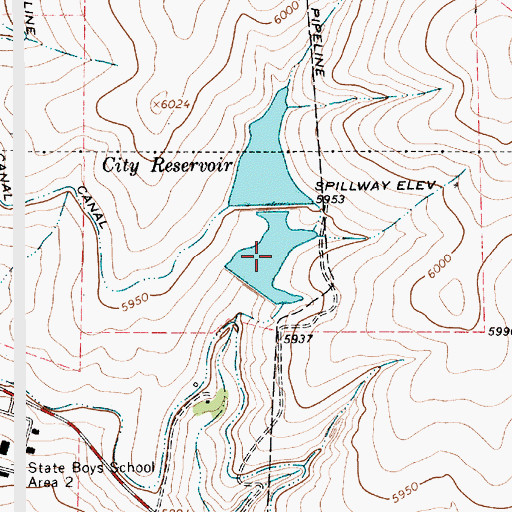 Topographic Map of City Reservoir, NM