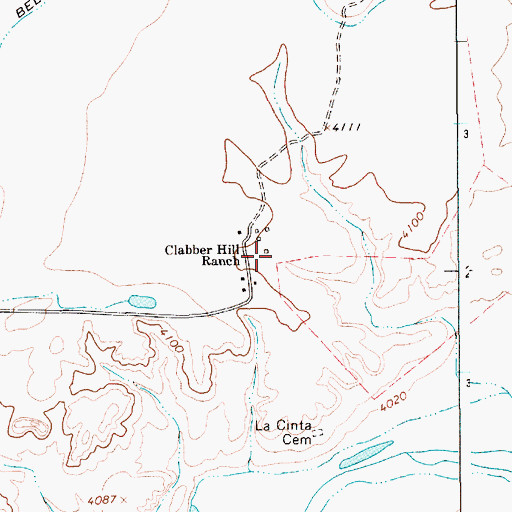 Topographic Map of Clabber Hill Ranch, NM