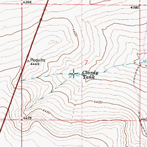 Topographic Map of Clardy Tank, NM