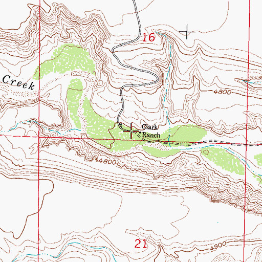 Topographic Map of Clark Ranch, NM