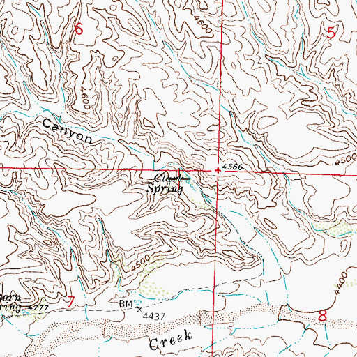 Topographic Map of Clark Spring, NM