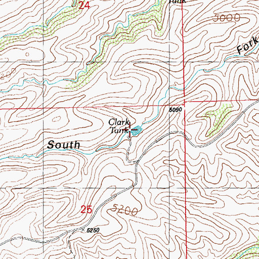 Topographic Map of Clark Tank, NM