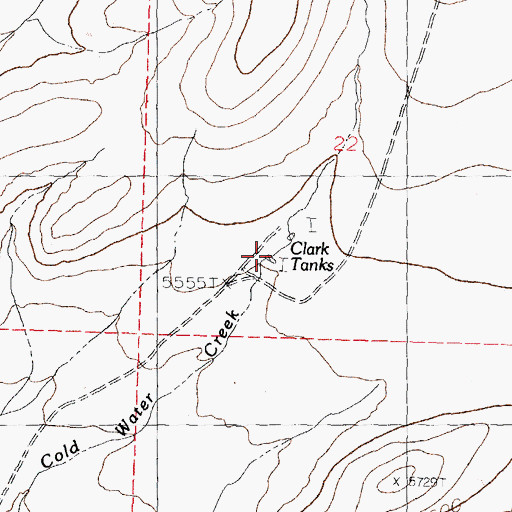 Topographic Map of Clark Tanks, NM