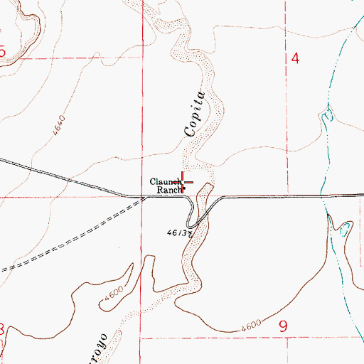 Topographic Map of Claunch Ranch, NM