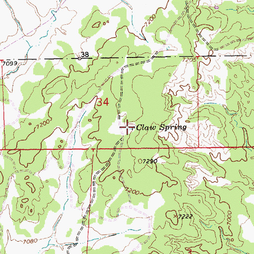 Topographic Map of Claw Spring, NM
