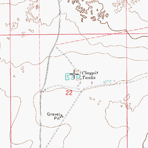 Topographic Map of Claypit Tanks, NM