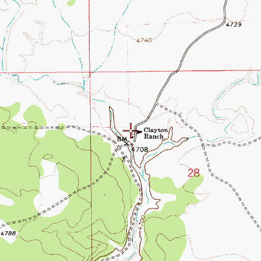 Topographic Map of Clayton Ranch, NM
