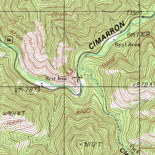 Topographic Map of Clear Creek Store, NM