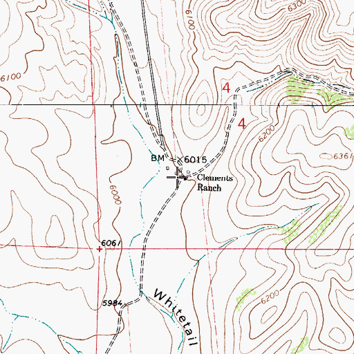 Topographic Map of Clements Ranch, NM