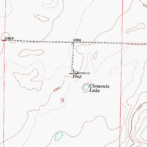 Topographic Map of Clements Well, NM