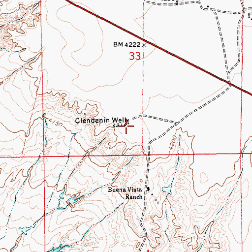 Topographic Map of Clendenin Well, NM