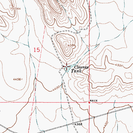 Topographic Map of Cleones Tank, NM