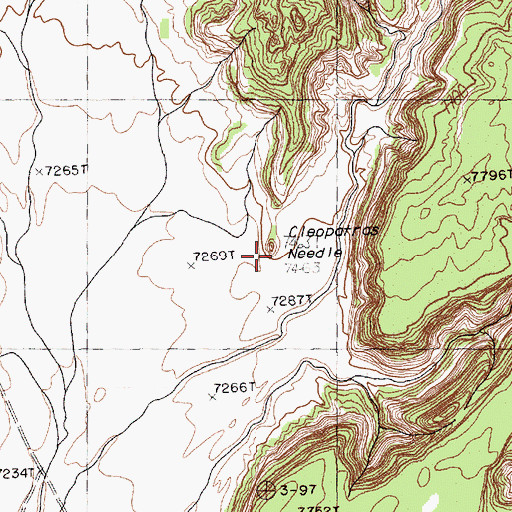 Topographic Map of Cleopatras Needle, NM