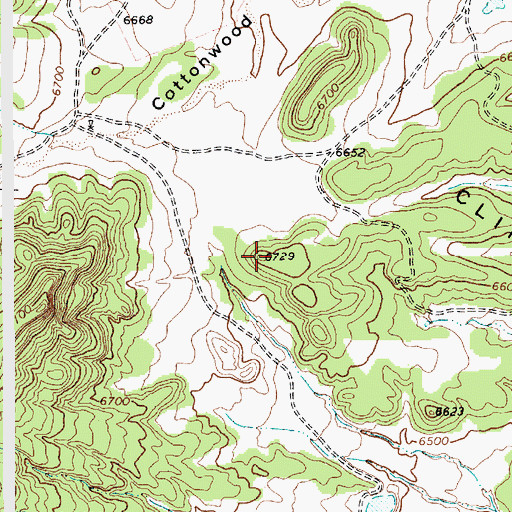 Topographic Map of Clifton Hills, NM