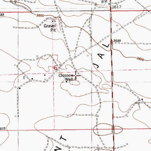 Topographic Map of Closson Well, NM