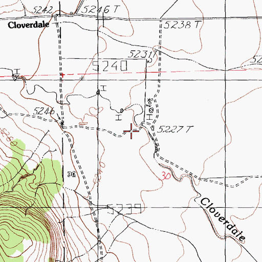 Topographic Map of Cloverdale Creek, NM