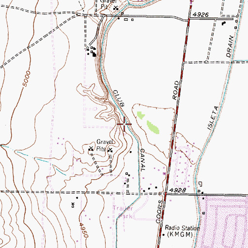 Topographic Map of Club Canal, NM