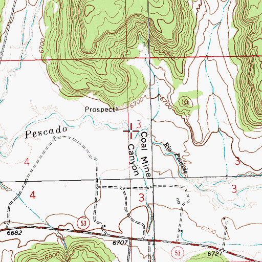Topographic Map of Coal Mine Canyon, NM