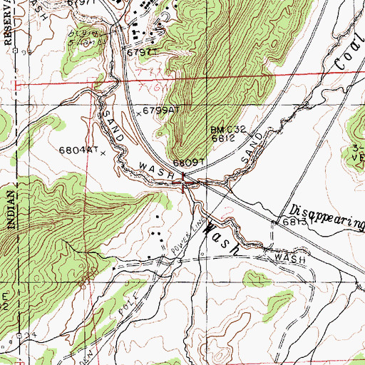 Topographic Map of Coal Mine Wash, NM