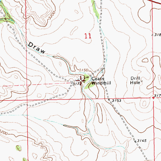 Topographic Map of Coats Windmill, NM