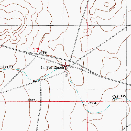 Topographic Map of Coffin Ranch, NM