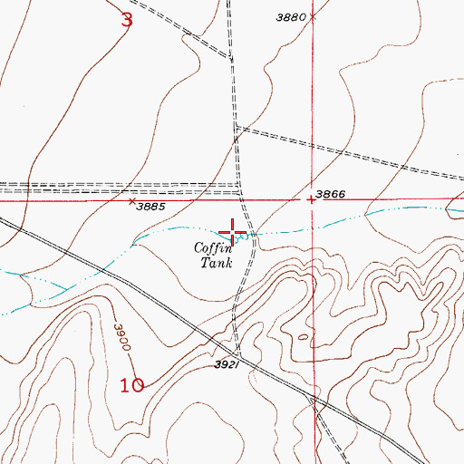 Topographic Map of Coffin Tank, NM
