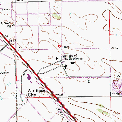 Topographic Map of University of the Southwest, NM