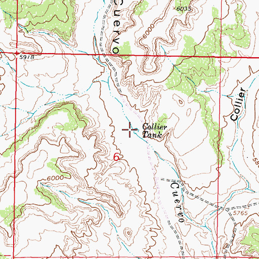 Topographic Map of Collier Tank, NM