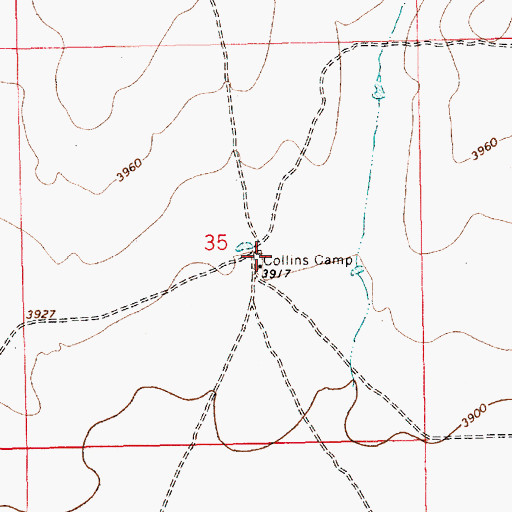Topographic Map of Collins Camp, NM
