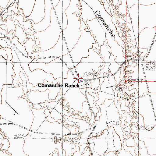Topographic Map of Comanche Ranch, NM