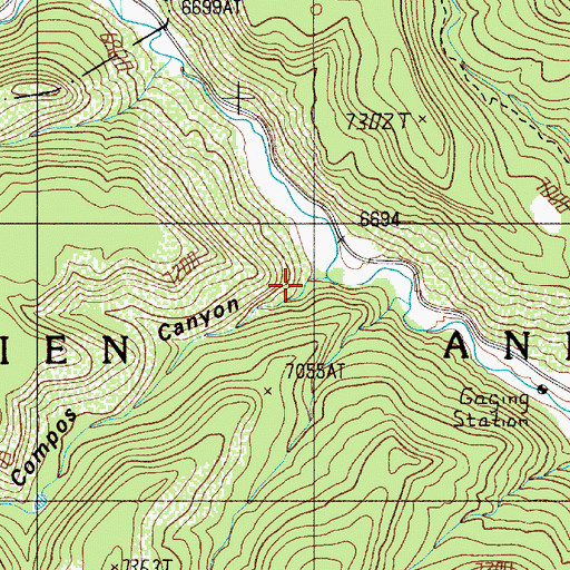 Topographic Map of Compos Canyon, NM