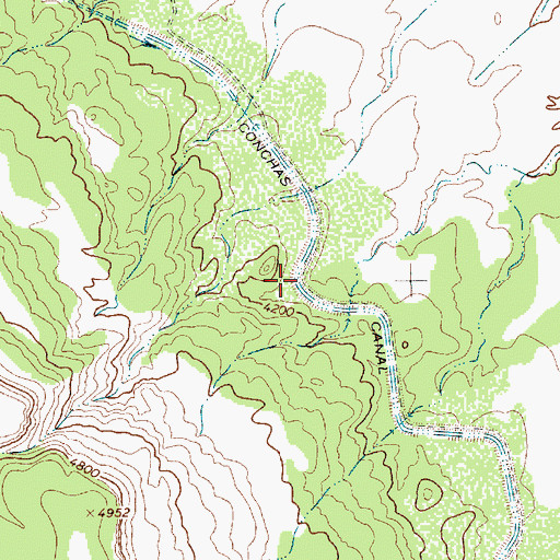 Topographic Map of Conchas Canal, NM