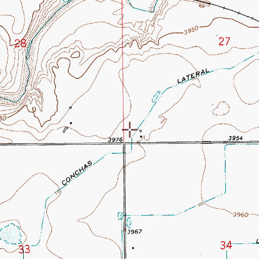 Topographic Map of Conchas Lateral, NM