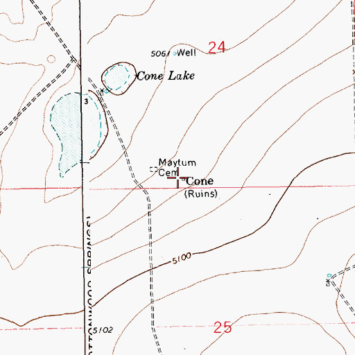 Topographic Map of Cone, NM