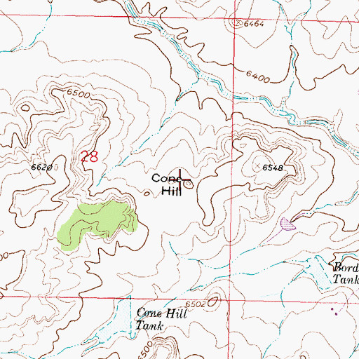Topographic Map of Cone Hill, NM