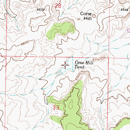 Topographic Map of Cone Hill Tank, NM