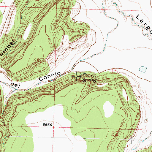 Topographic Map of Conejo Spring, NM