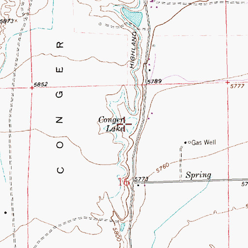 Topographic Map of Conger Lake, NM