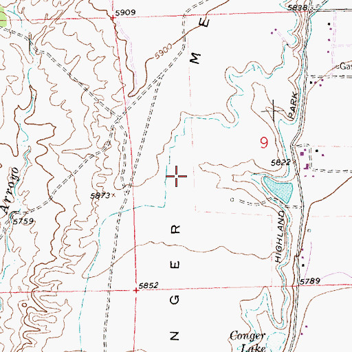 Topographic Map of Conger Mesa, NM
