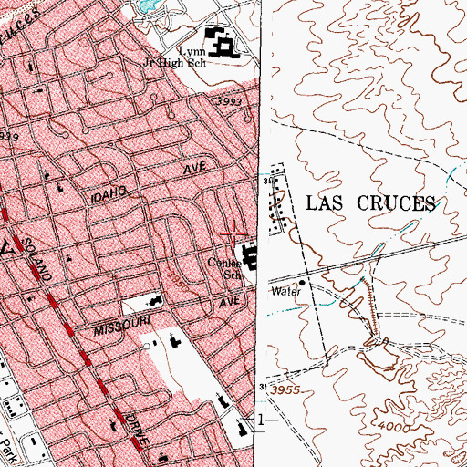 Topographic Map of Conlee School, NM