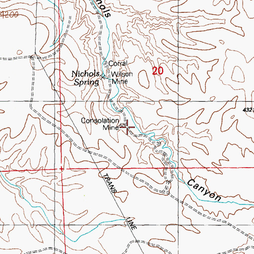Topographic Map of Consolation Mine, NM