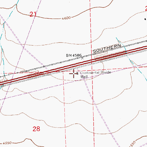 Topographic Map of Continental Divide Well, NM