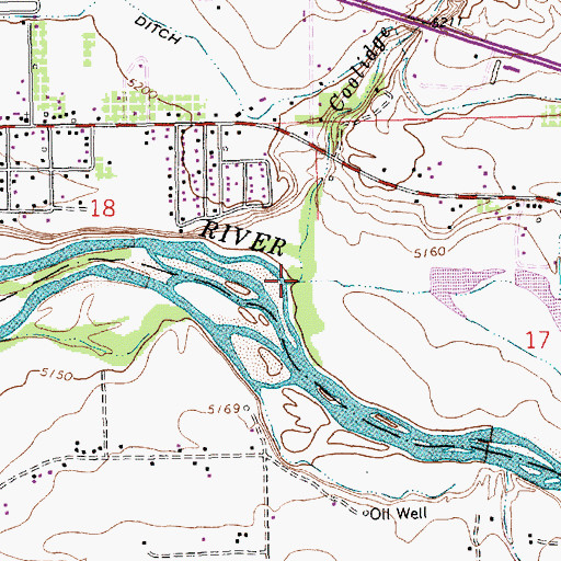 Topographic Map of Coolidge Arroyo, NM