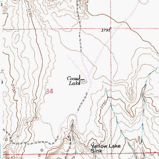 Topographic Map of Coons Lake, NM