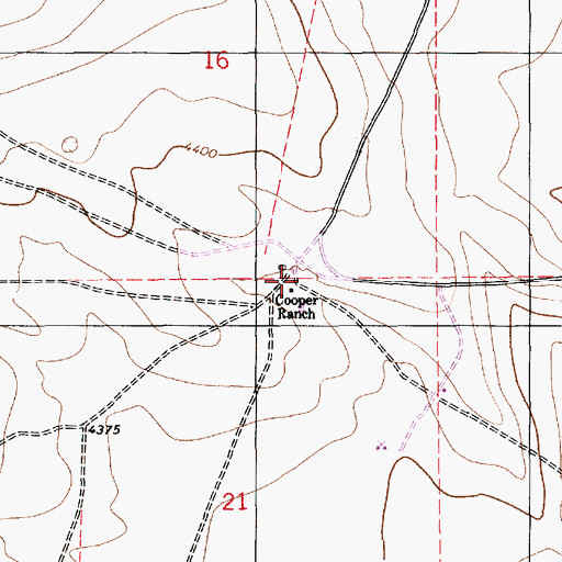 Topographic Map of Cooper Ranch, NM
