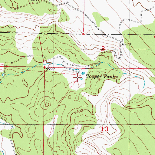 Topographic Map of Cooper Tanks, NM
