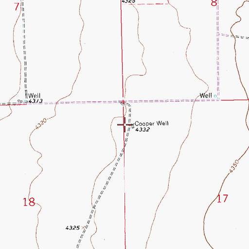 Topographic Map of Cooper Well, NM